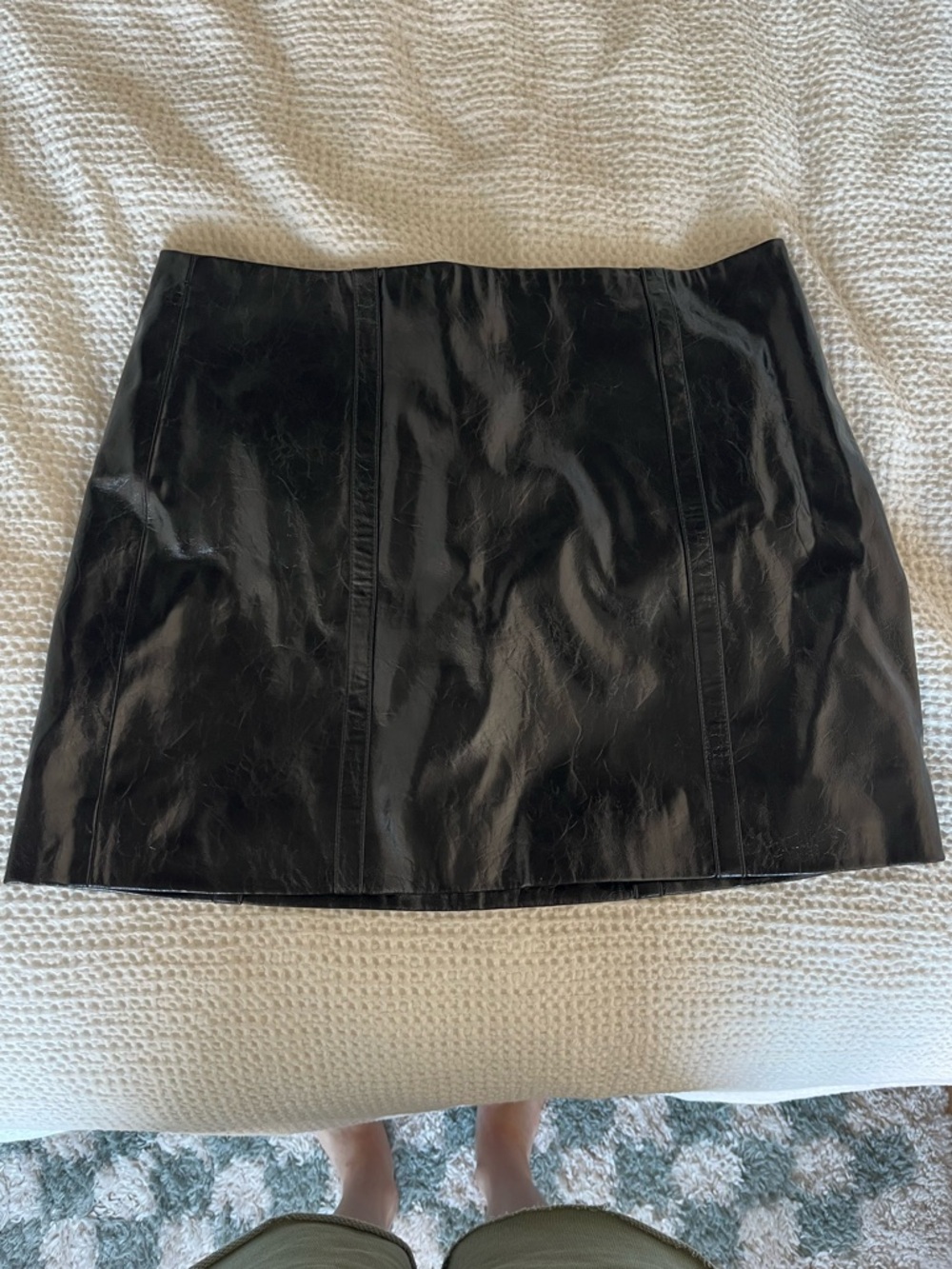 J. Crew Black Faux Leather Mini Skirt